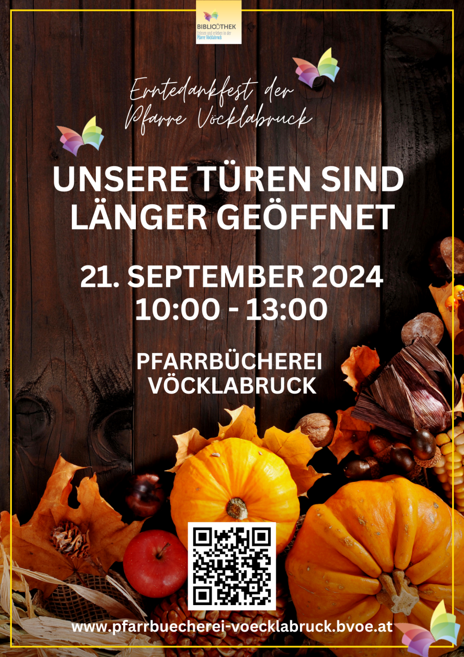 Tag der offenen Tür, Erntedankfest, Pfarrbücherei Vöcklabruck, Bibliothek Pfarre Vöcklabruck